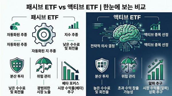 패시브 etf VS 액티스 etf 한 눈에 비교하기