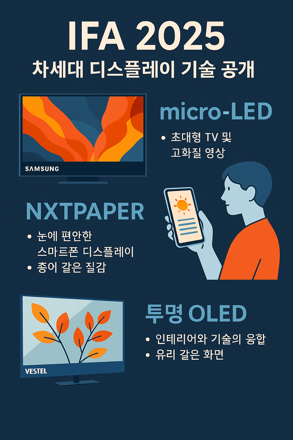 IFA 차세대 디스플레이 기술 인포그래픽