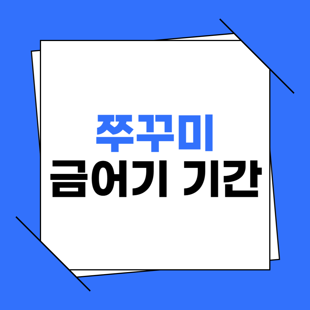 쭈꾸미 금어기 기간