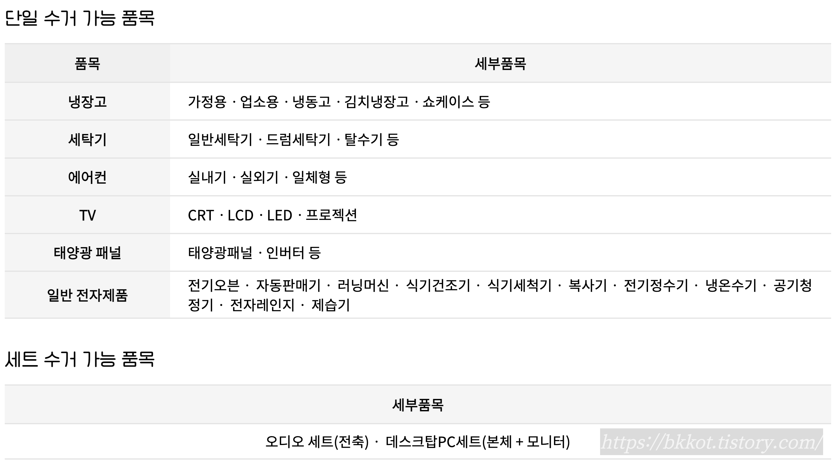 소형 폐가전수거