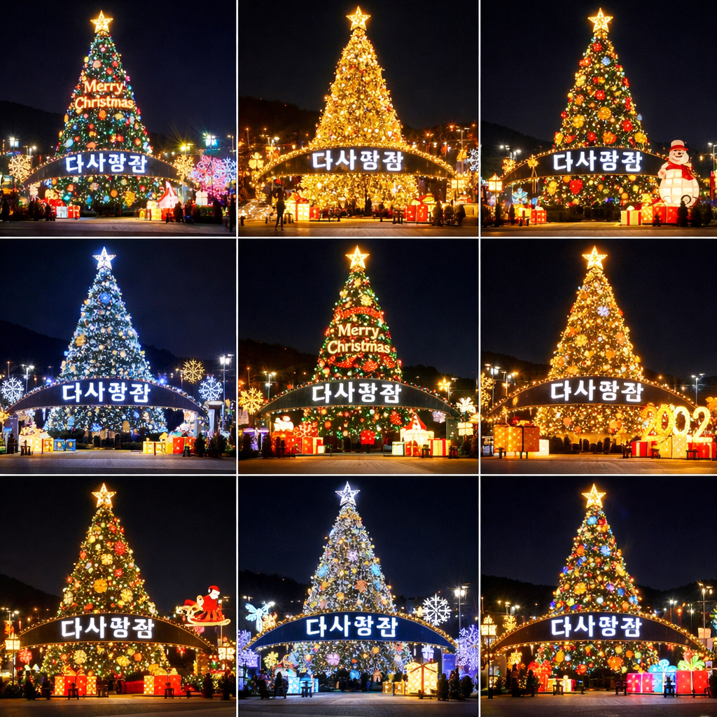 다사광장 트리축제 겨울명소, 성탄절, 야경