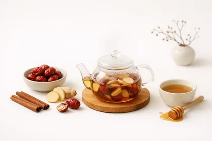 대추와 생강을 넣어 계피차 끓이는 과정2