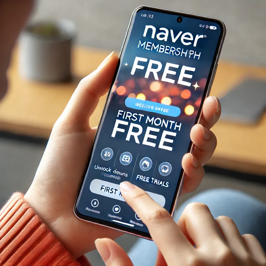 스마트폰에서 첫 달 무료 혜택을 활성화하는 장면