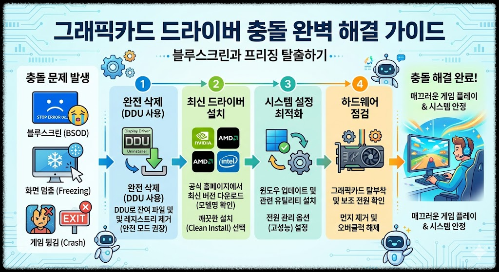 그래픽카드 드라이버 충돌 완벽 해결 가이드 : 블루스크린과 프리징 탈출하기
