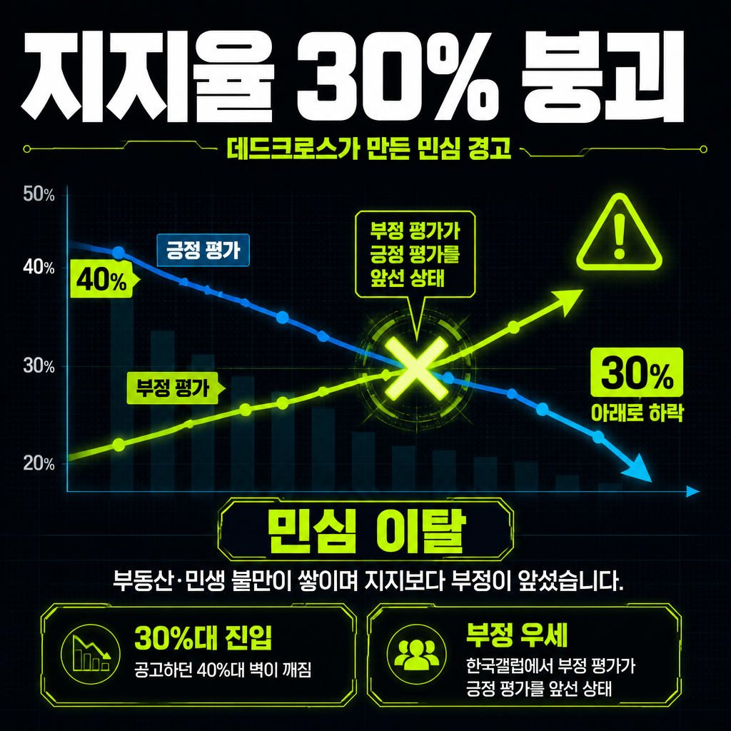 지지율 30% 붕괴