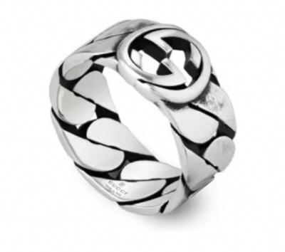 구찌 인터로킹 G 디테일 와이드 반지 볼드