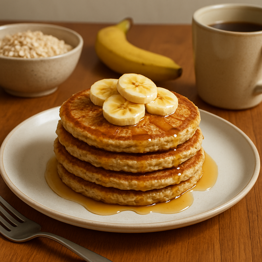 다이어트식단으로 먹는 오트밀 바나나 팬케이크