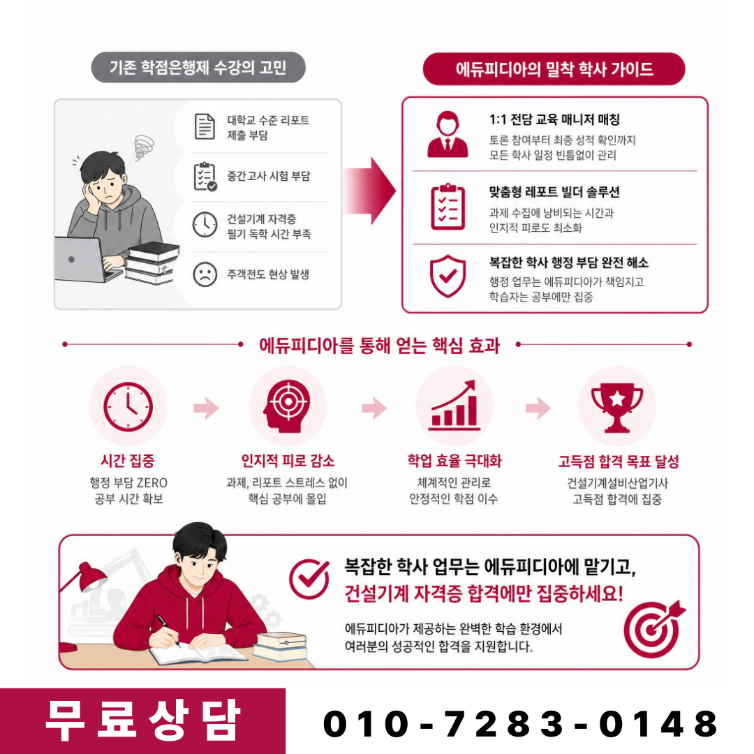 건설기계설비산업기사 필기시험 합격을 위한 시간관리