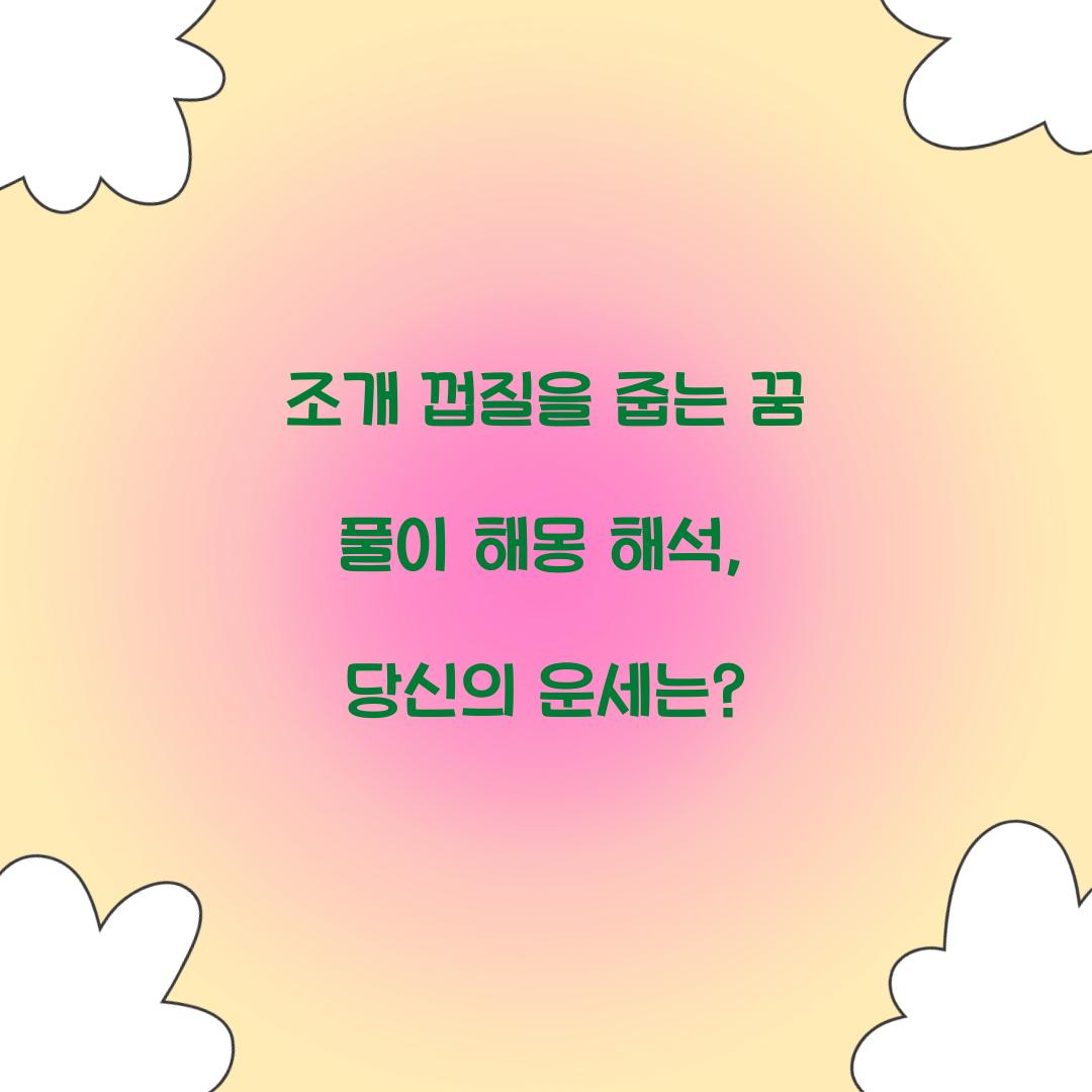 조개 껍질을 줍는 꿈 풀이 해몽 해석