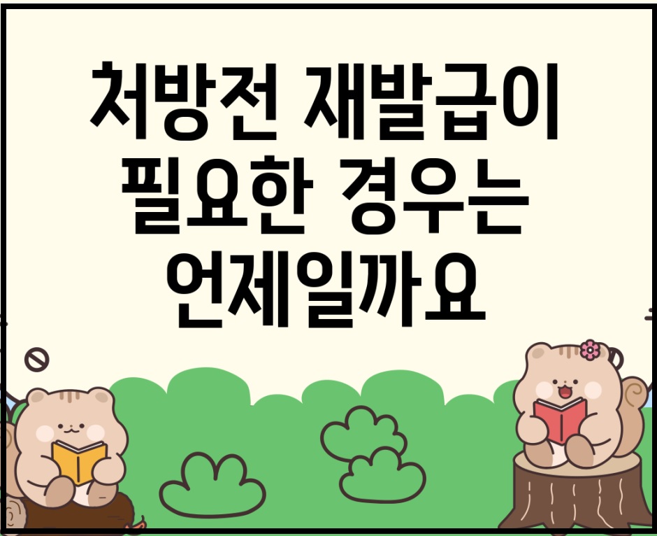 처방전 재발급이 필요한 경우