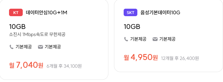 프리티 모바일 알뜰폰 요금제