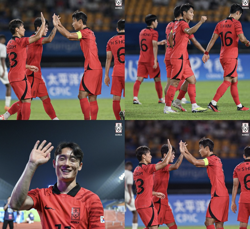 대한민국 축구 대표팀 경기 모습