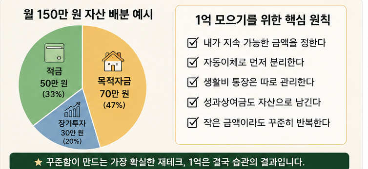 월 150만원 자산배분과 1억 만들기 핵심 원칙