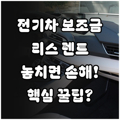 리스와 장기 렌트 전기차 보조금 적용..