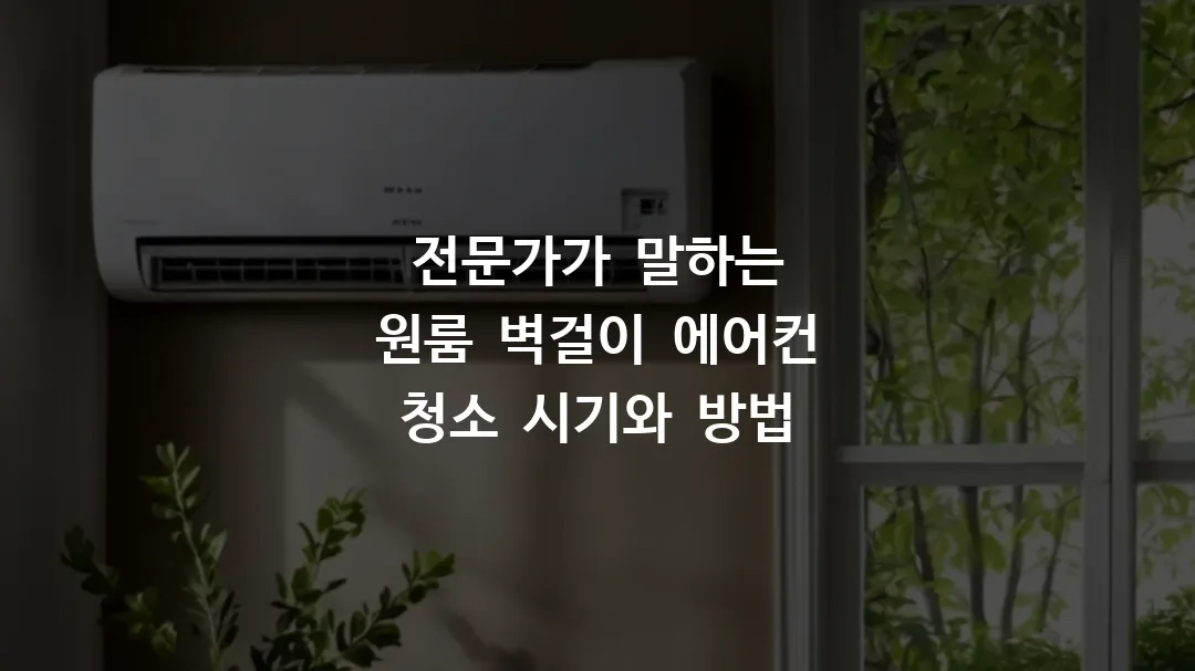 전문가가 말하는 원룸 벽걸이 에어컨 청소 시기와 방법