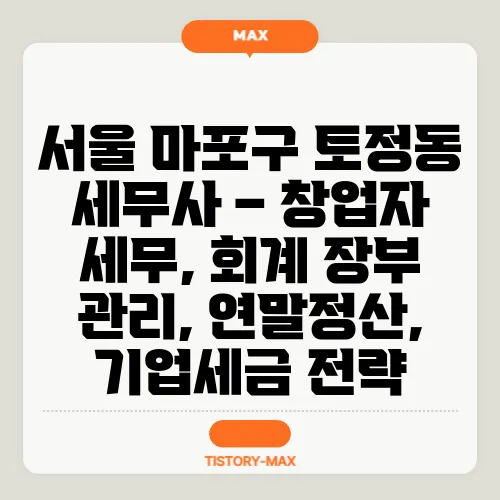 서울 마포구 토정동 세무사 – 창업자 세무, 회계 장부 관리, 연말정산, 기업세금 전략