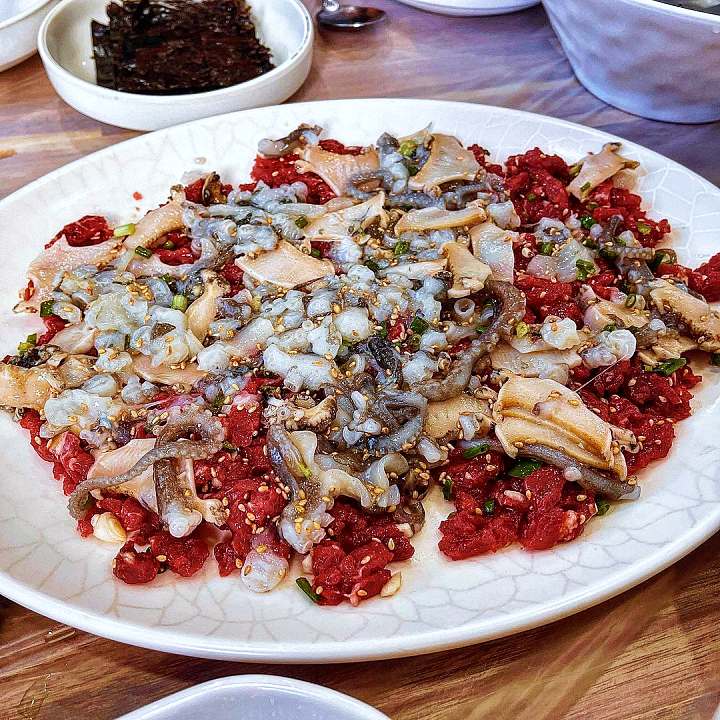 광주 가게 산낙지 전복 육회 삼합 탕탕이 생고기 연포탕 택시맛객 맛집 추천