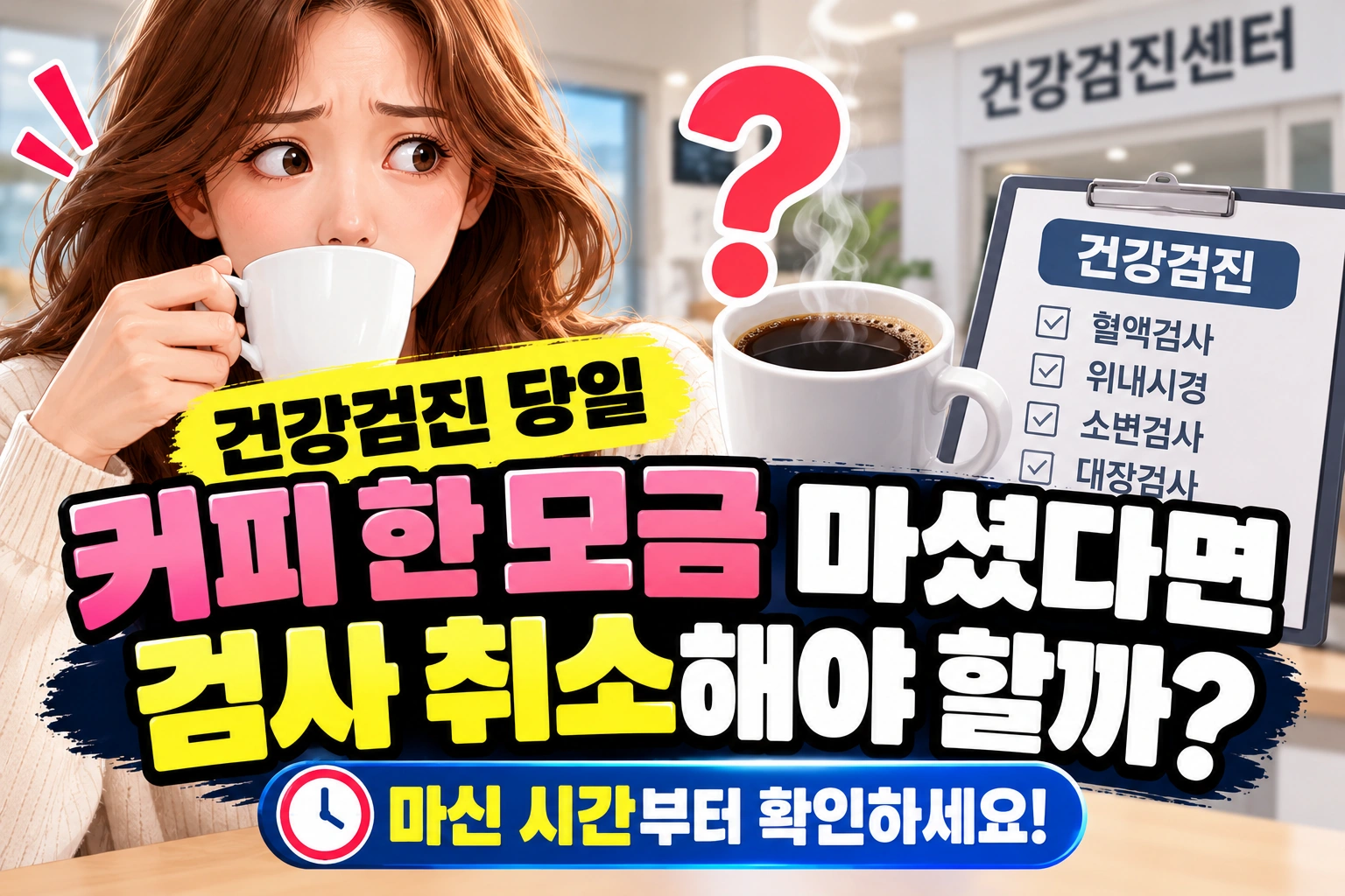 건강검진 당일 커피 한 모금 마셨다면 검사 취소해야 할까? 마신 시간부터 확인하세요