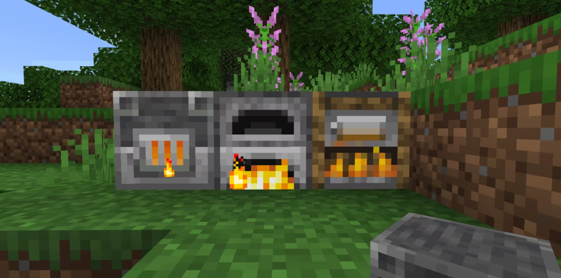 마인크래프트 화로, 훈연기, 용광로