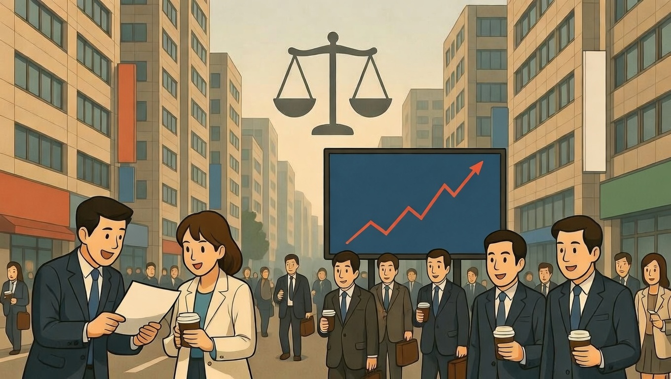 급등 전광판 앞 투자자들의 대비