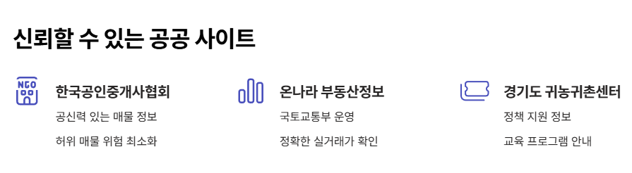 공인중개사 협회 및 정부 운영 사이트