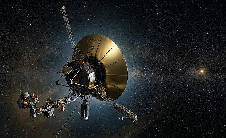 NASA 보이저 탐사선이 태양권계면을 벗어나 성간우주를 비행하는 상상도