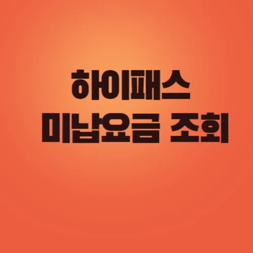 하이패스 미납요금 조회