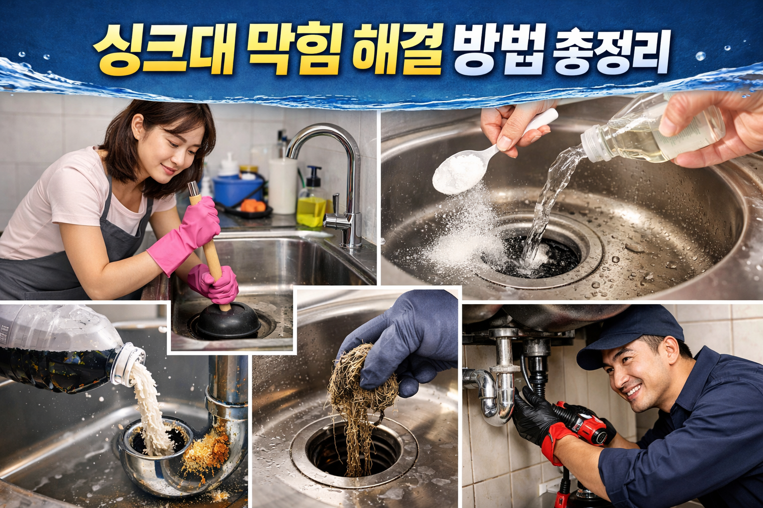 싱크대 막힘 해결 방법