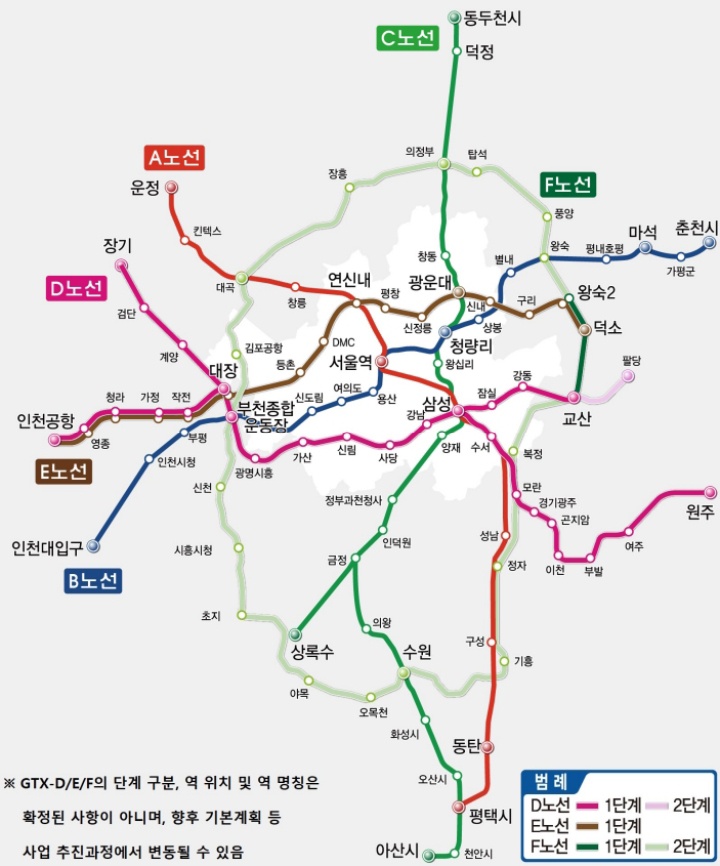 GTX노선도