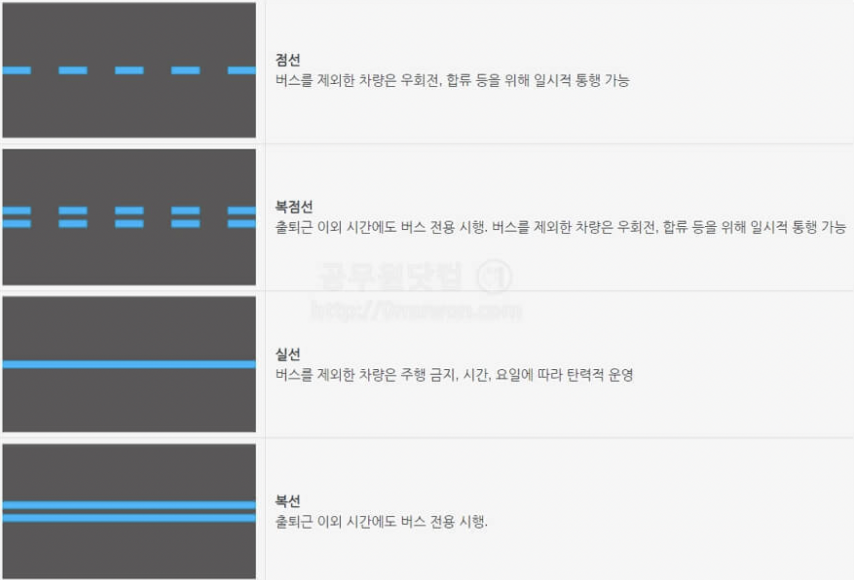 버스전용차로 차선구분