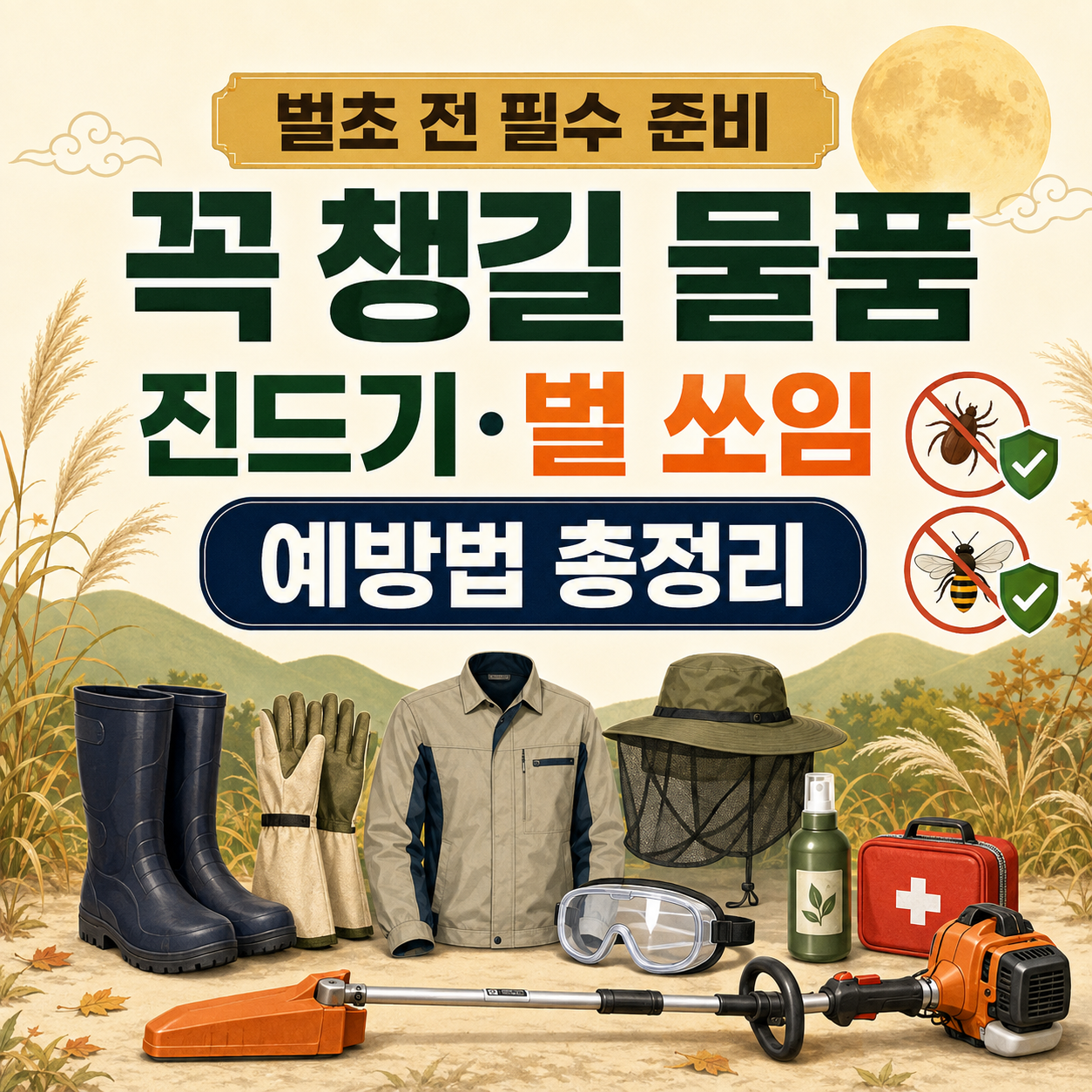 벌초 전 꼭 준비해야 할 물품과 진드기&middot;벌 쏘임 예방법 총정리