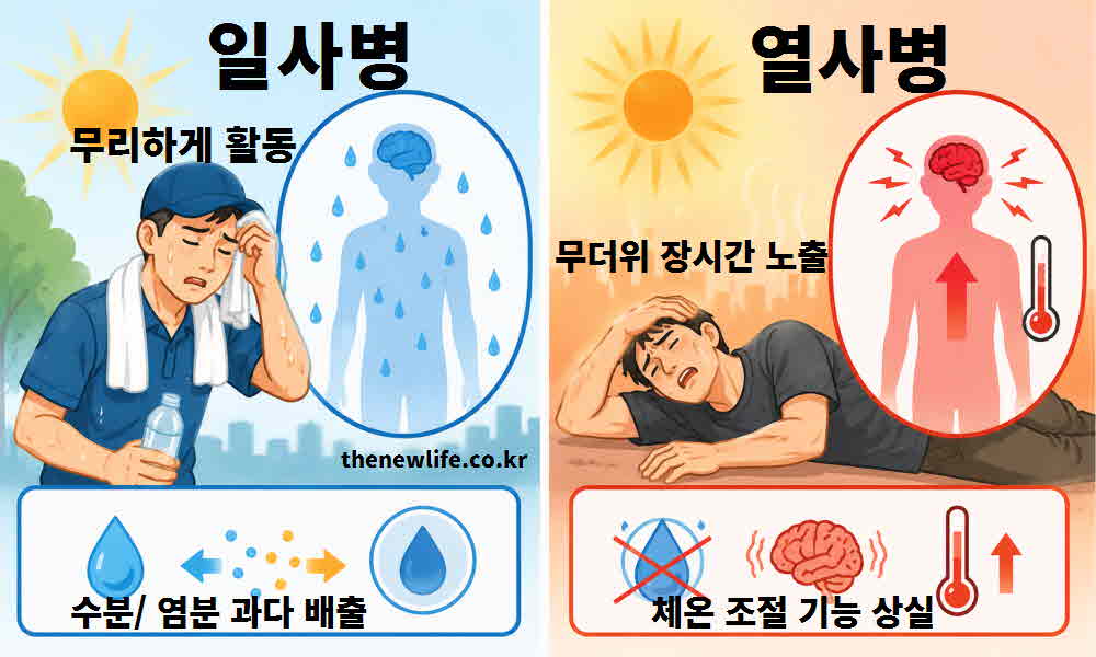 일사병 열사병 차이점 원인