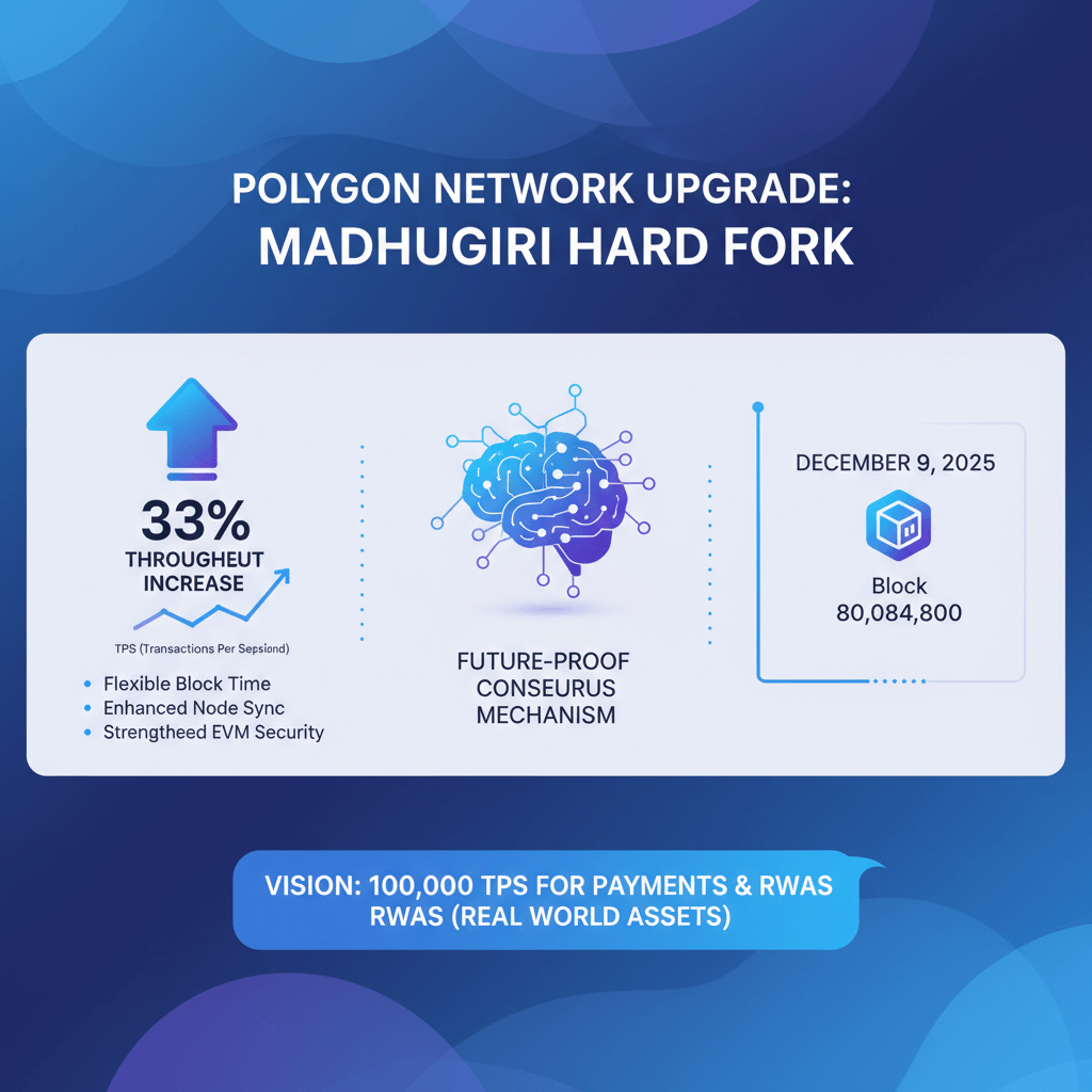 폴리곤 네트워크 마두기리 하드 포크 안내, 2025년 12월 9일, 처리량 33% 증가