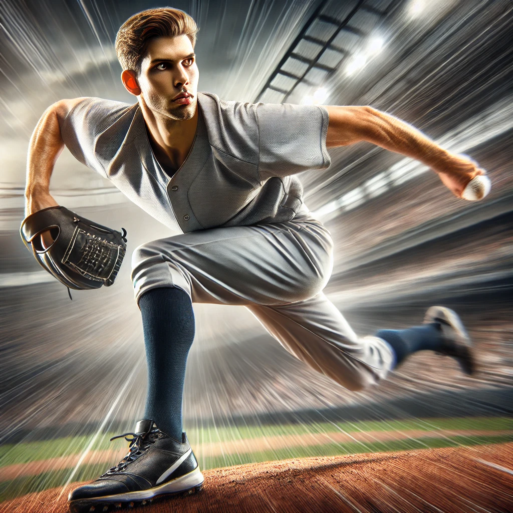 투수가 공을 던지는 그림