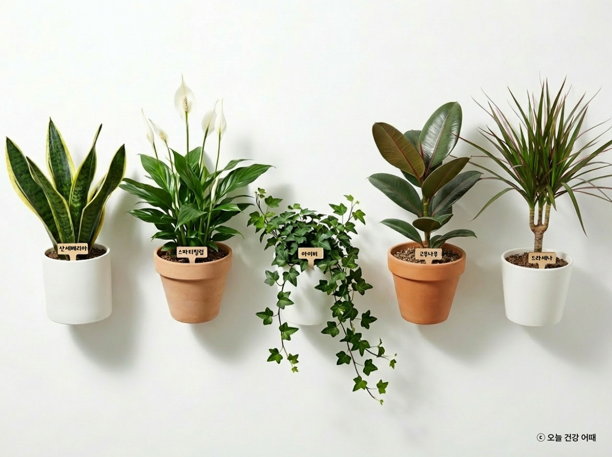 세베리아, 스파티필럼, 아이비, 고무나무, 드라세라