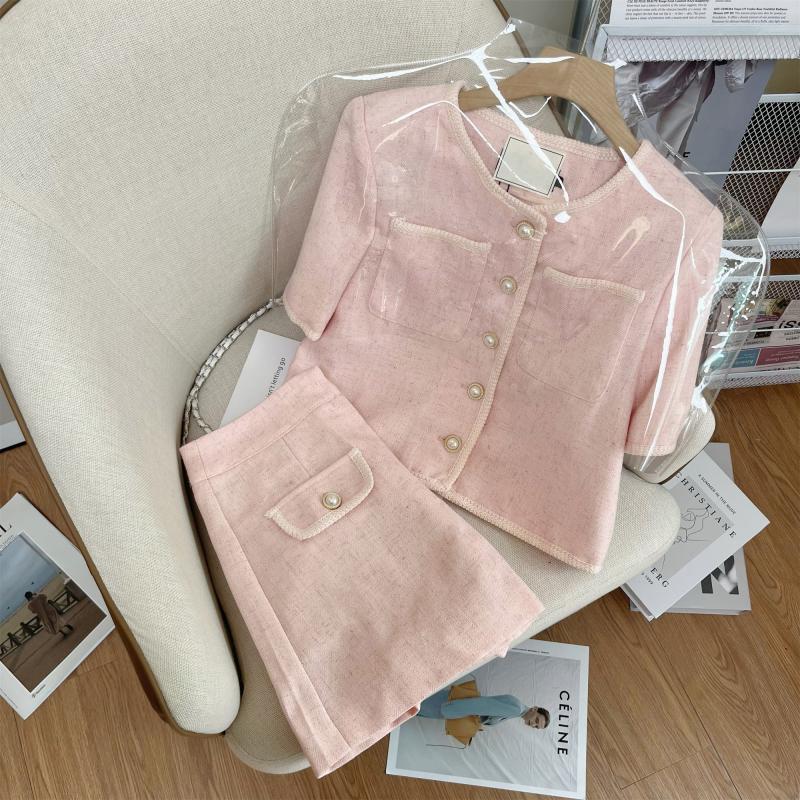 핑크 정장 투피스 여름 반바지 슈트 캐주얼