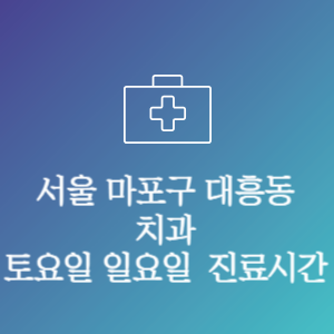 서울 마포구 대흥동 치과 주말 토요일 일요일 문여는 병원 진료시간