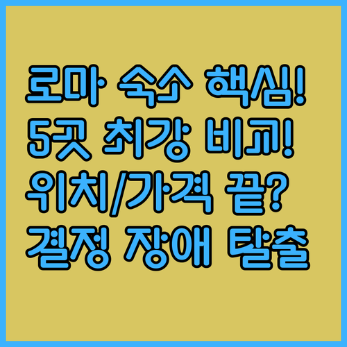 로마 숙소 결정 장애 해결 위치 조식..