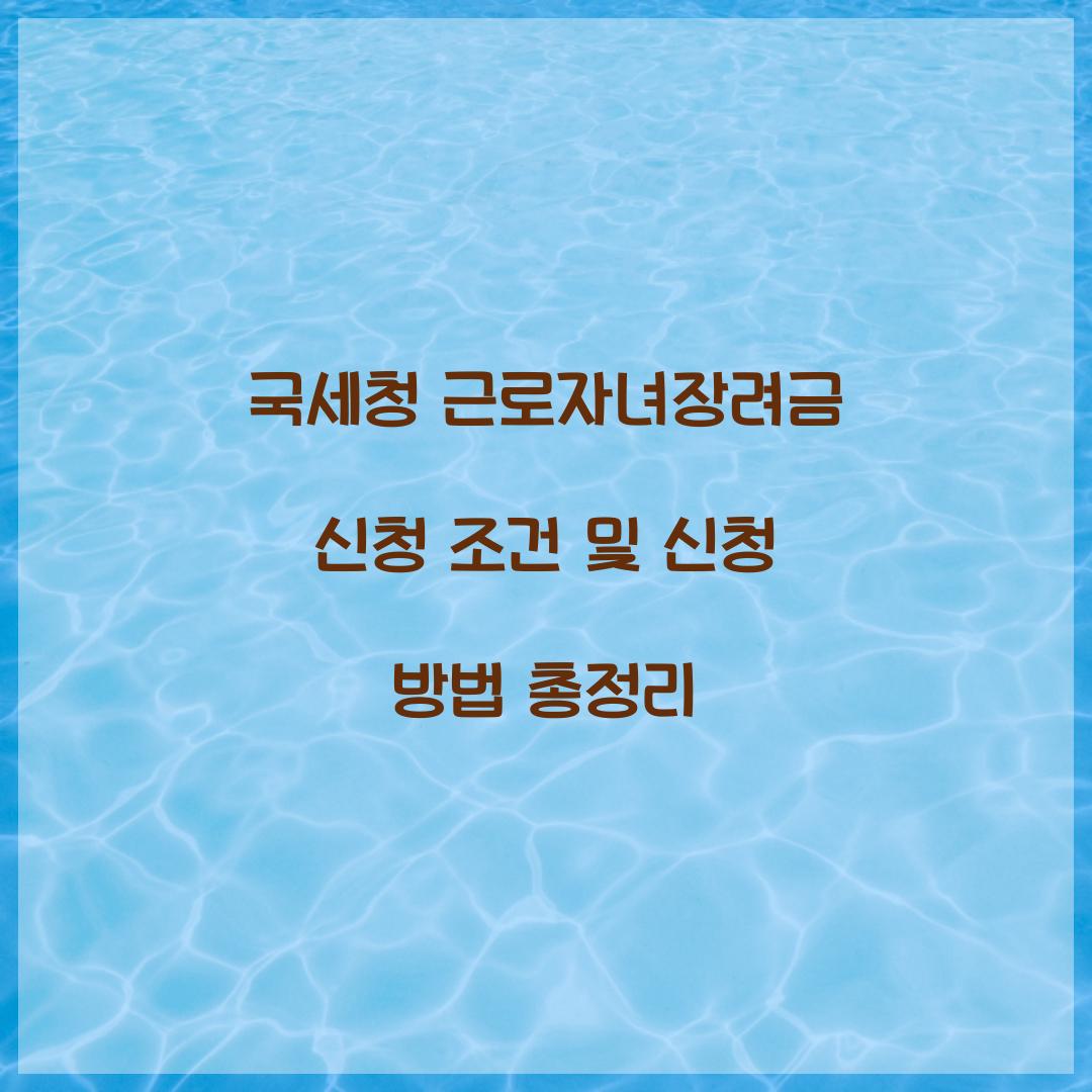 국세청 근로자녀장려금