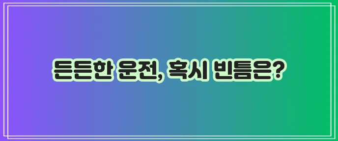 메리츠화재 운전자 보험 마련법