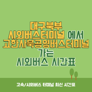 대구북부시외버스터미널에서 고한사북공영버스터미널 가는 시외버스 시간표 최신정보