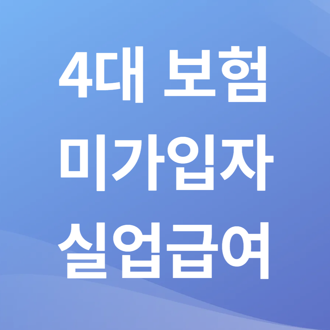 4대 보험 미가입자 실업급여