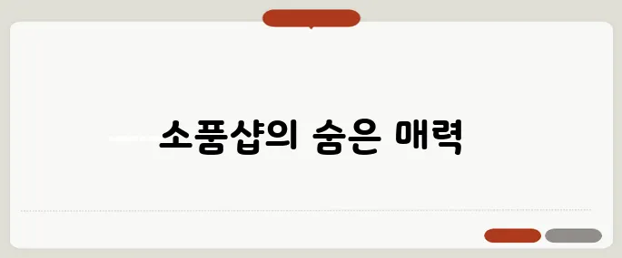 부산 관광의 새로운 발견, 소품샵의 매력을 찾아서