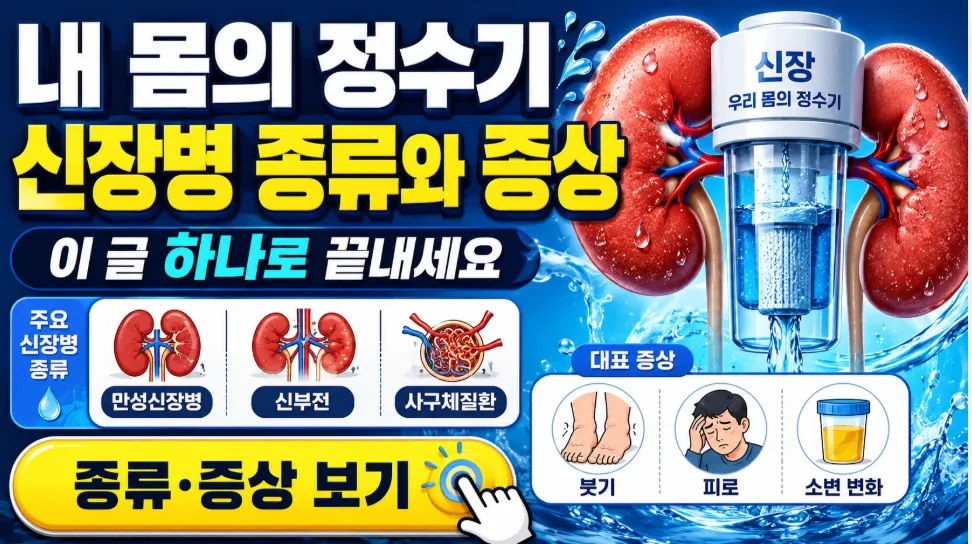내 몸의 정수기, 신장병 종류와 증상! 이 글 하나로 끝내세요