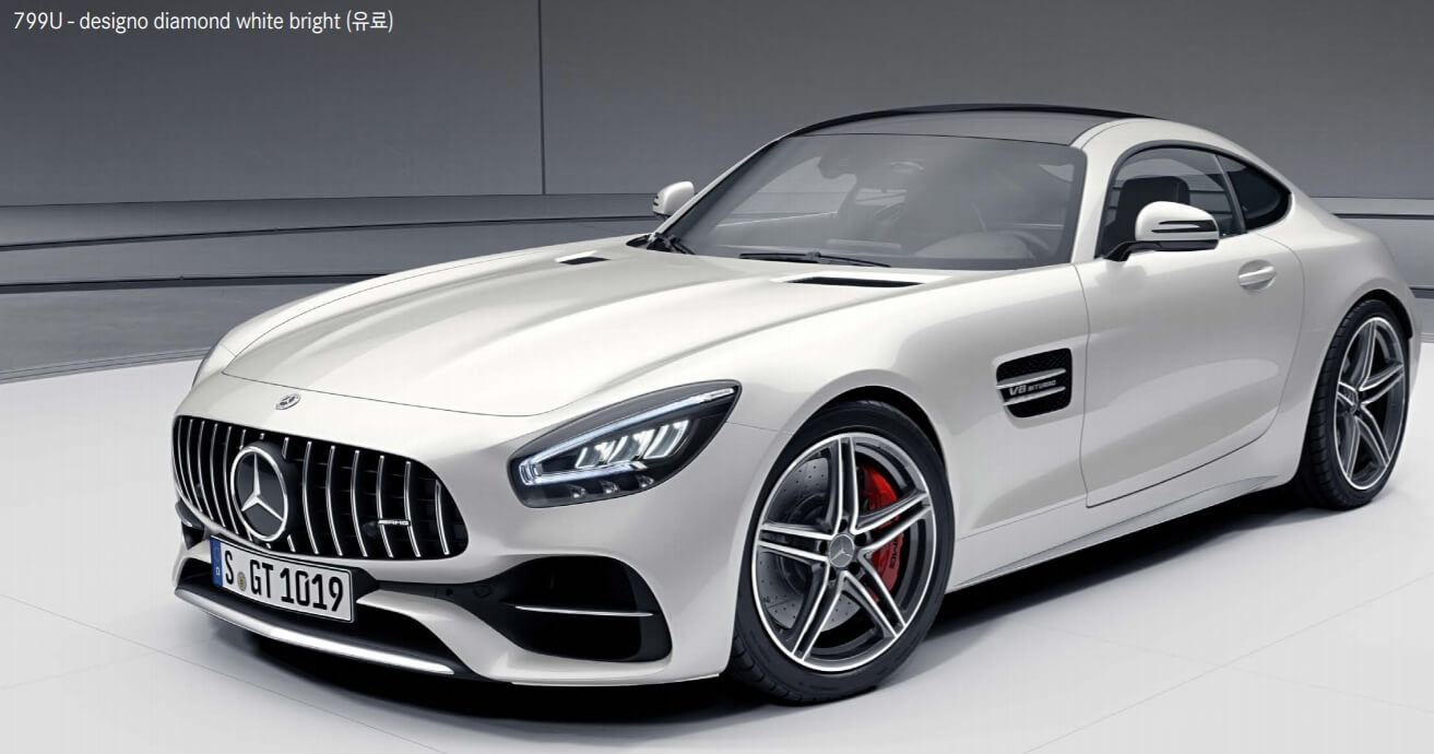 Designo diamond white bright(색상 코드 : 799) AMG GT Coupe 색상코드 - Designo diamond white bright(색상 코드 : 799)