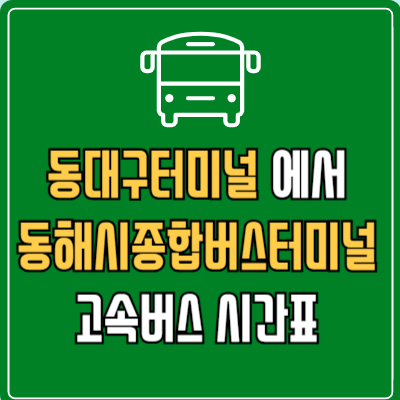 동대구터미널에서 동해시종합버스터미널 고속버스 시간표 요금 예매