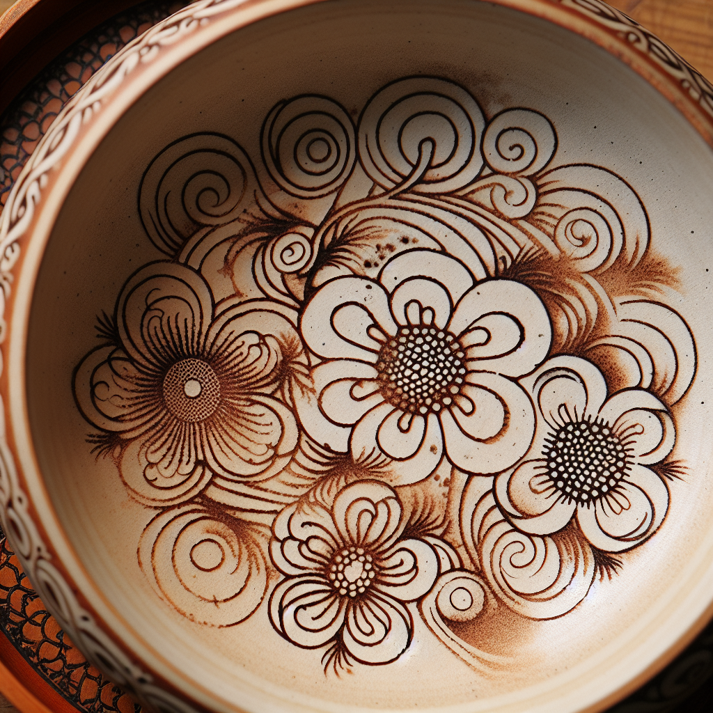 인화 도자기 무늬