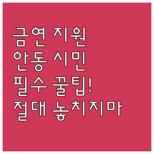 2025년 안동 시민 금연 지원: 보..