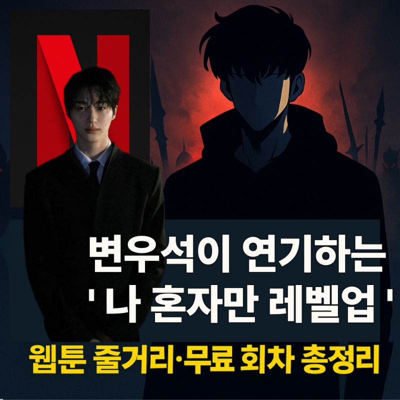 변우석이 연기하는 나혼자만 레벨업에 대한 웹툰줄거리와 무료회차 총정리 썸네일_변우석과 웹툰주인공의 이미지