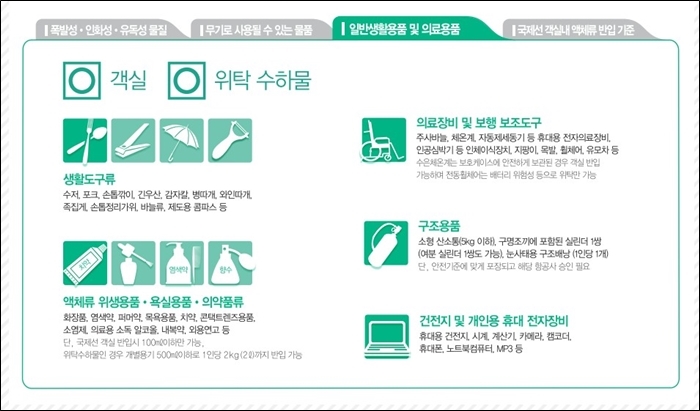 대한항공 반입금지 품목